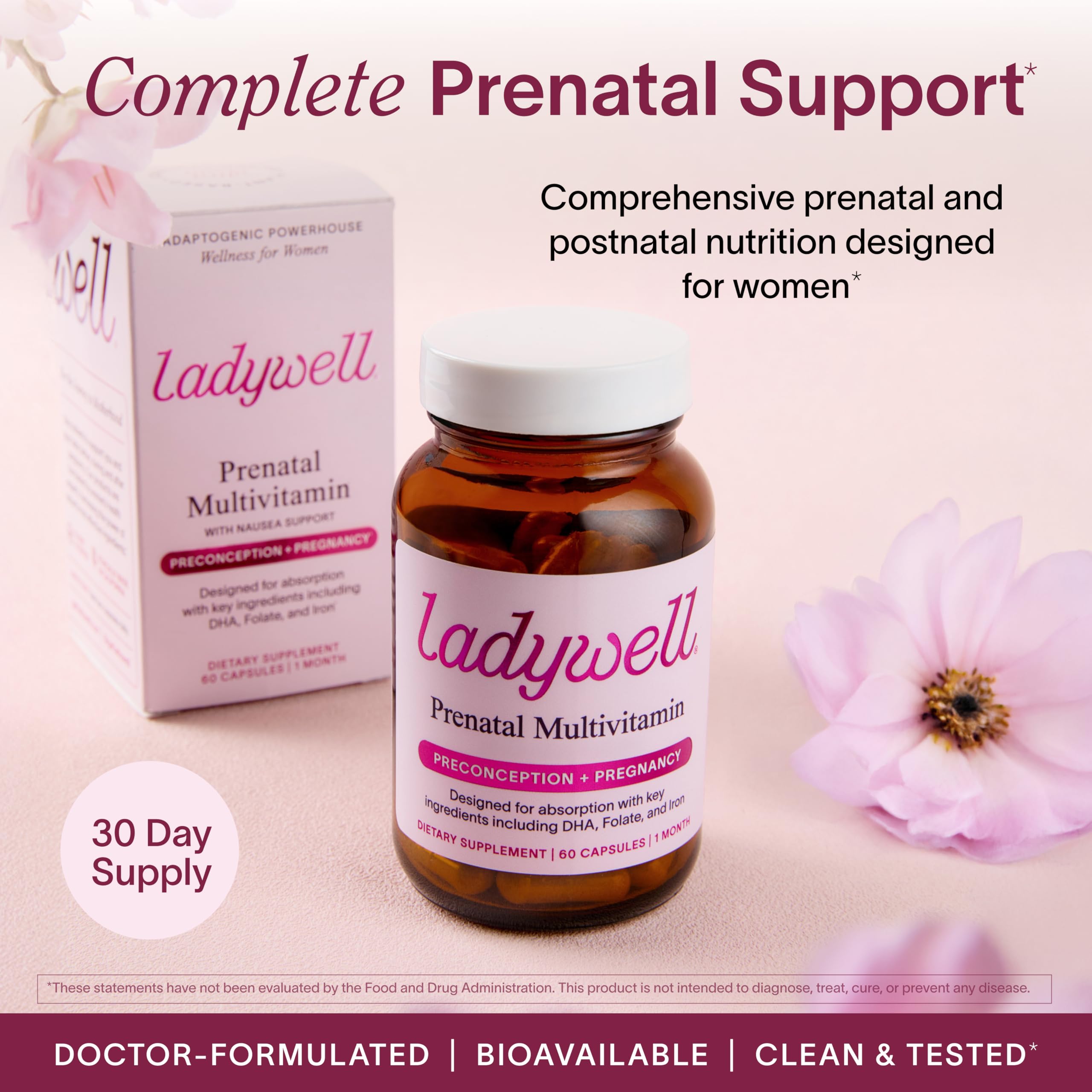 Ladywell Prenatal Multivitamin bottle with label