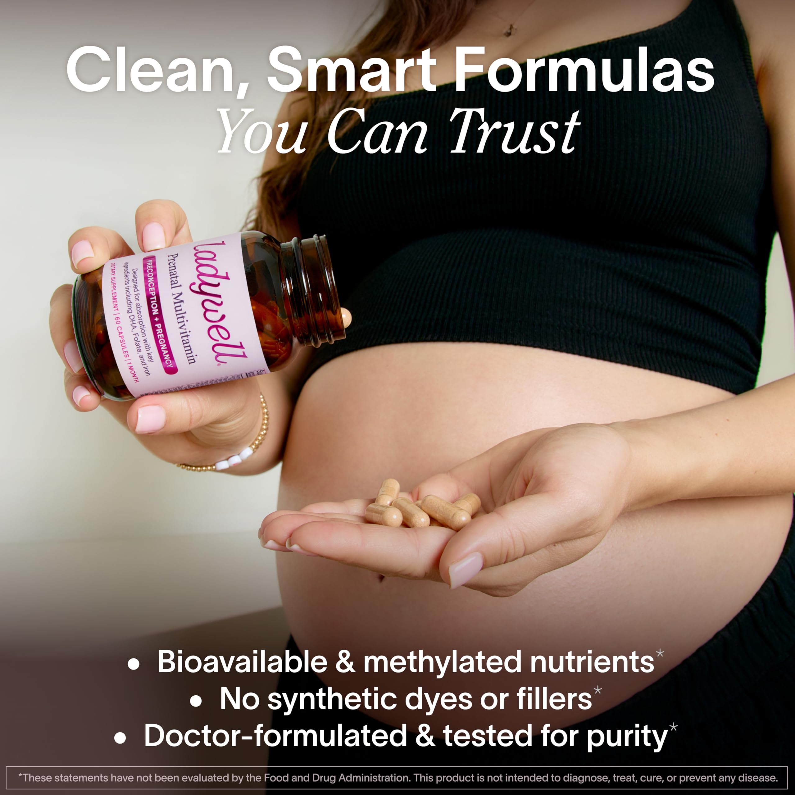 Ladywell Prenatal Multivitamin capsules close-up