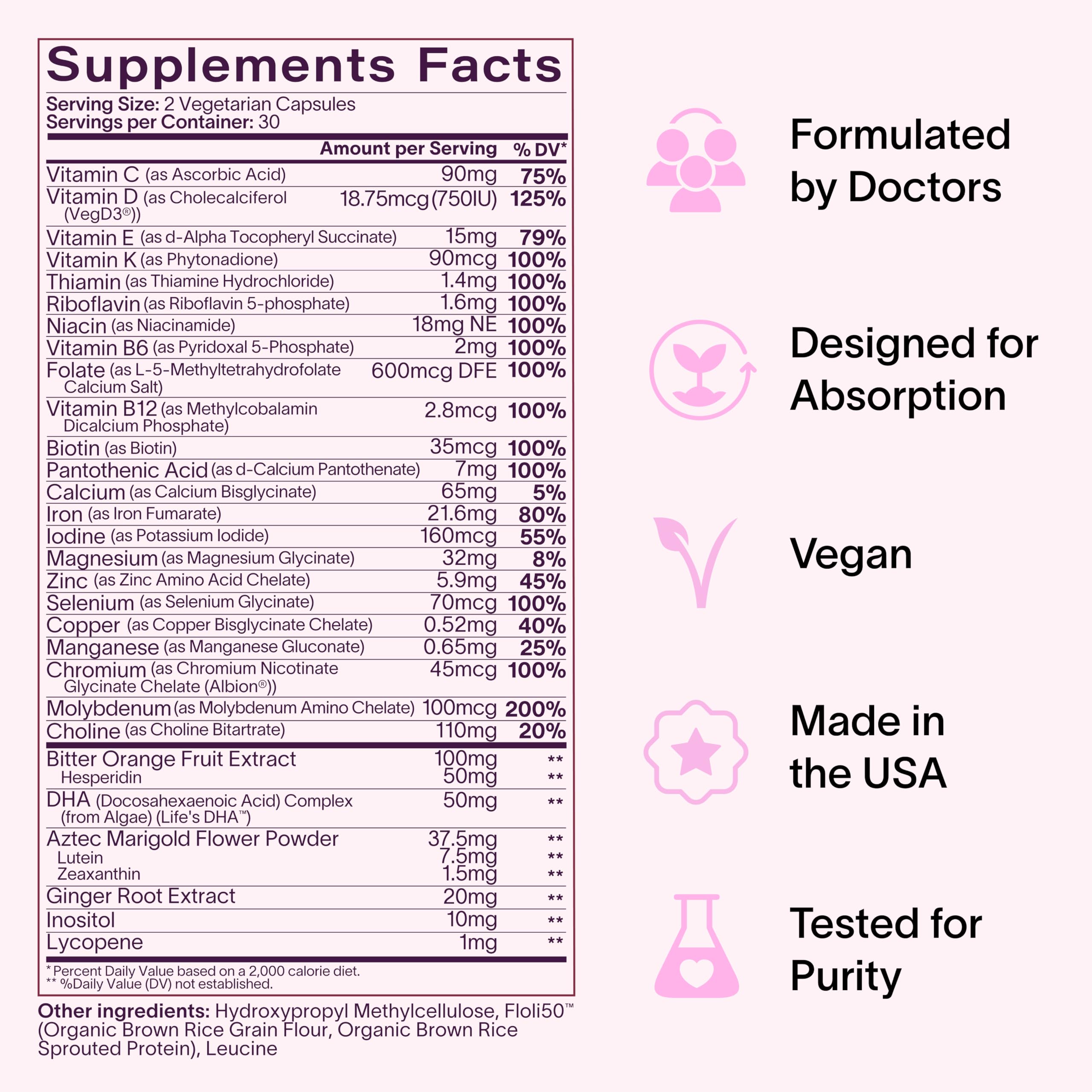 Ladywell Prenatal Multivitamin on a kitchen counter