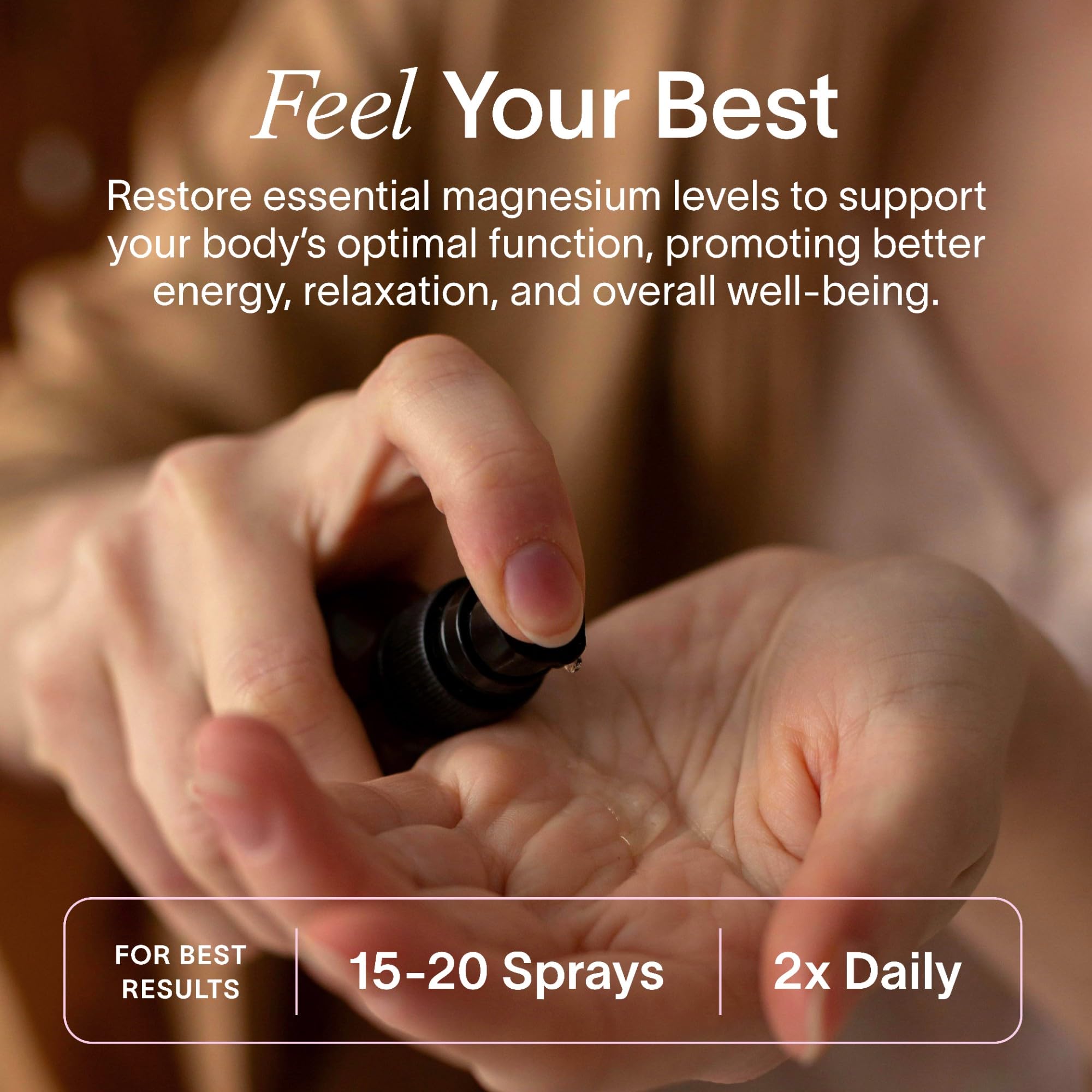 Ladywell Pure Magnesium Oil Spray in a daily wellness bath setting