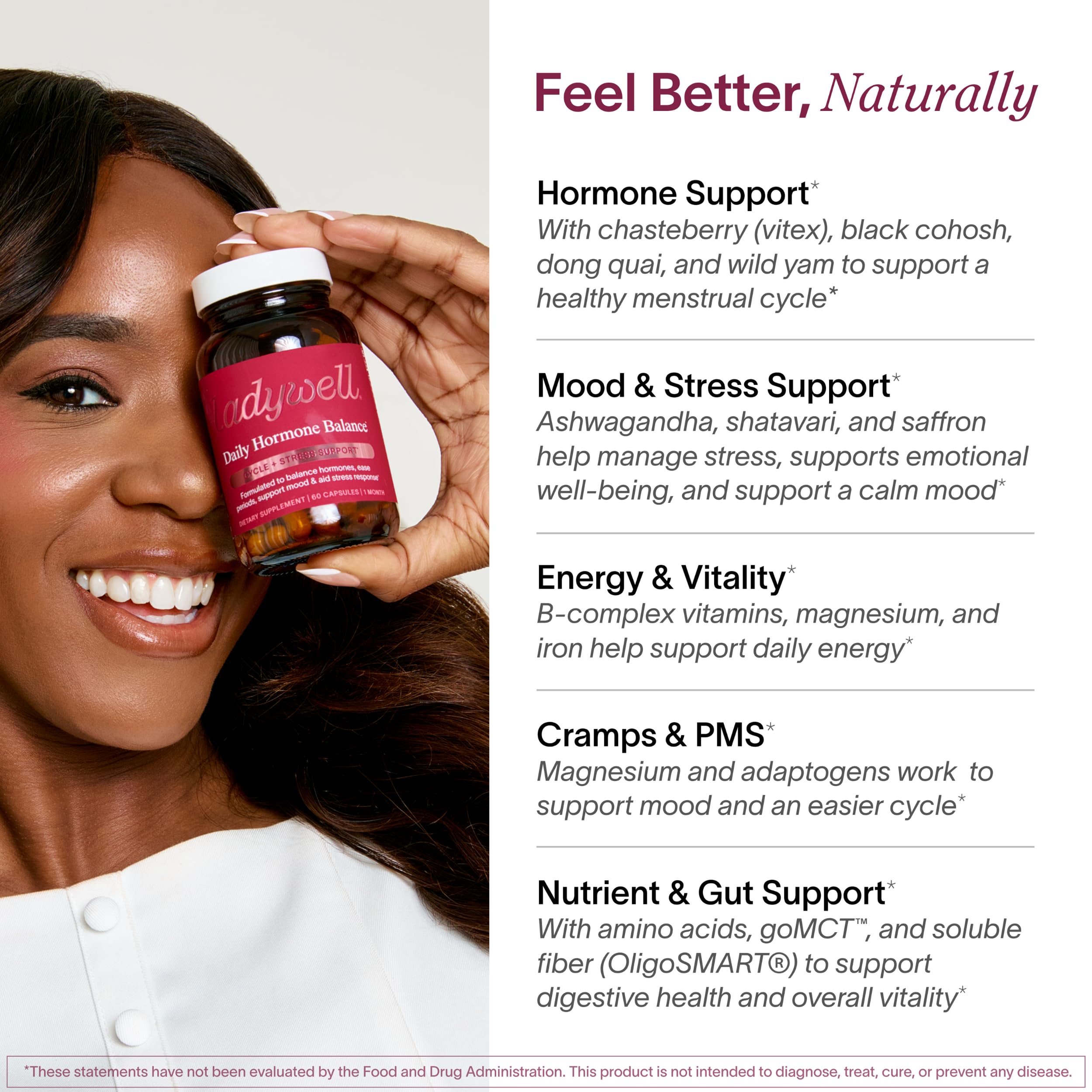 Ladywell Women's Balance Supplement capsules close-up