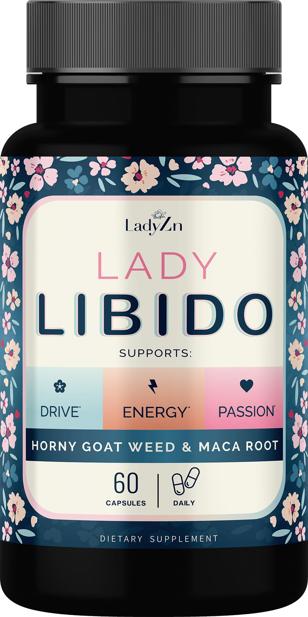 LadyZn Female Libido support 60 capsules front view