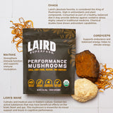 Laird Superfood Organic Mushroom Powder Blend 3.17oz serving suggestion with smoothie