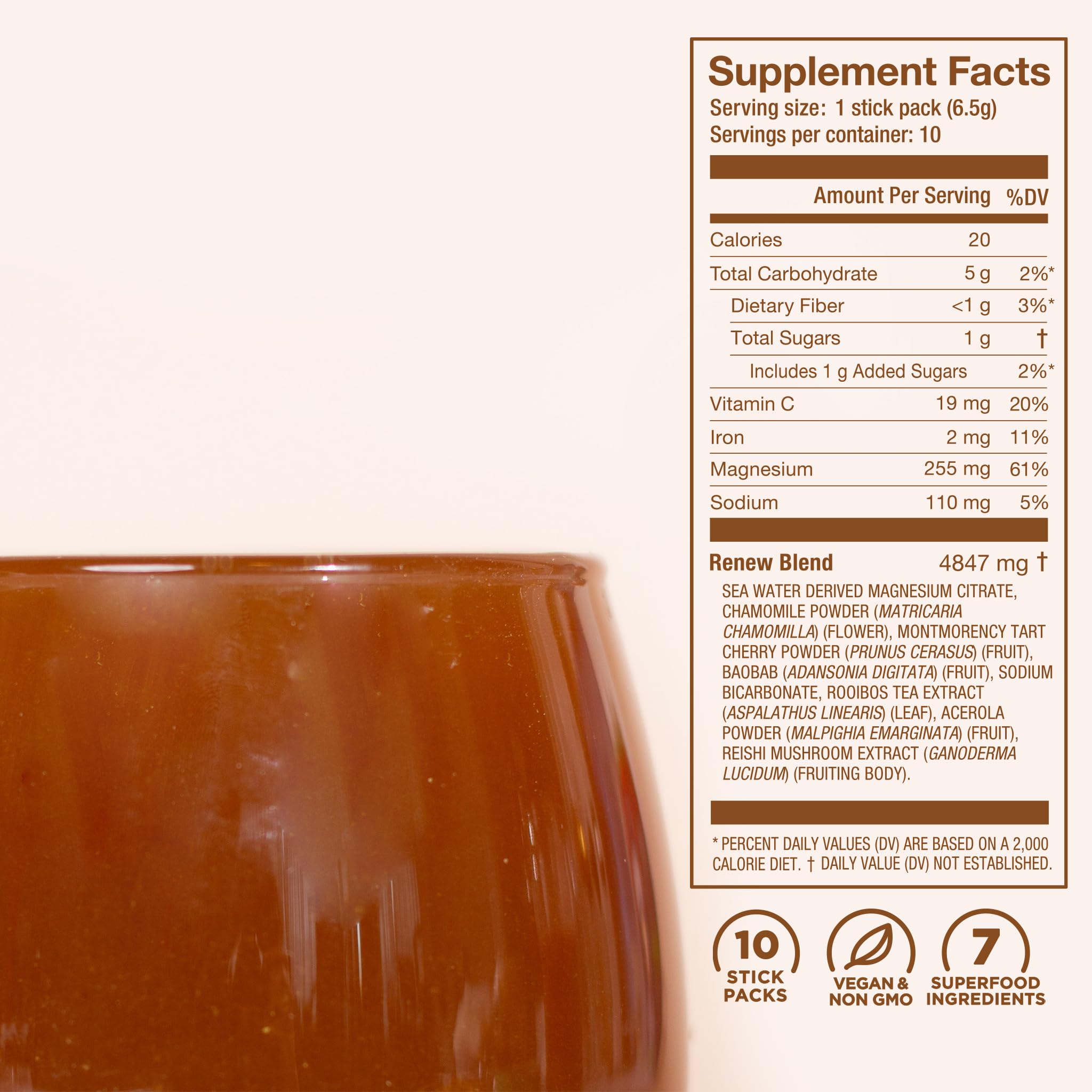 Laird Superfood Sleep & use Supplement 9g packet contents