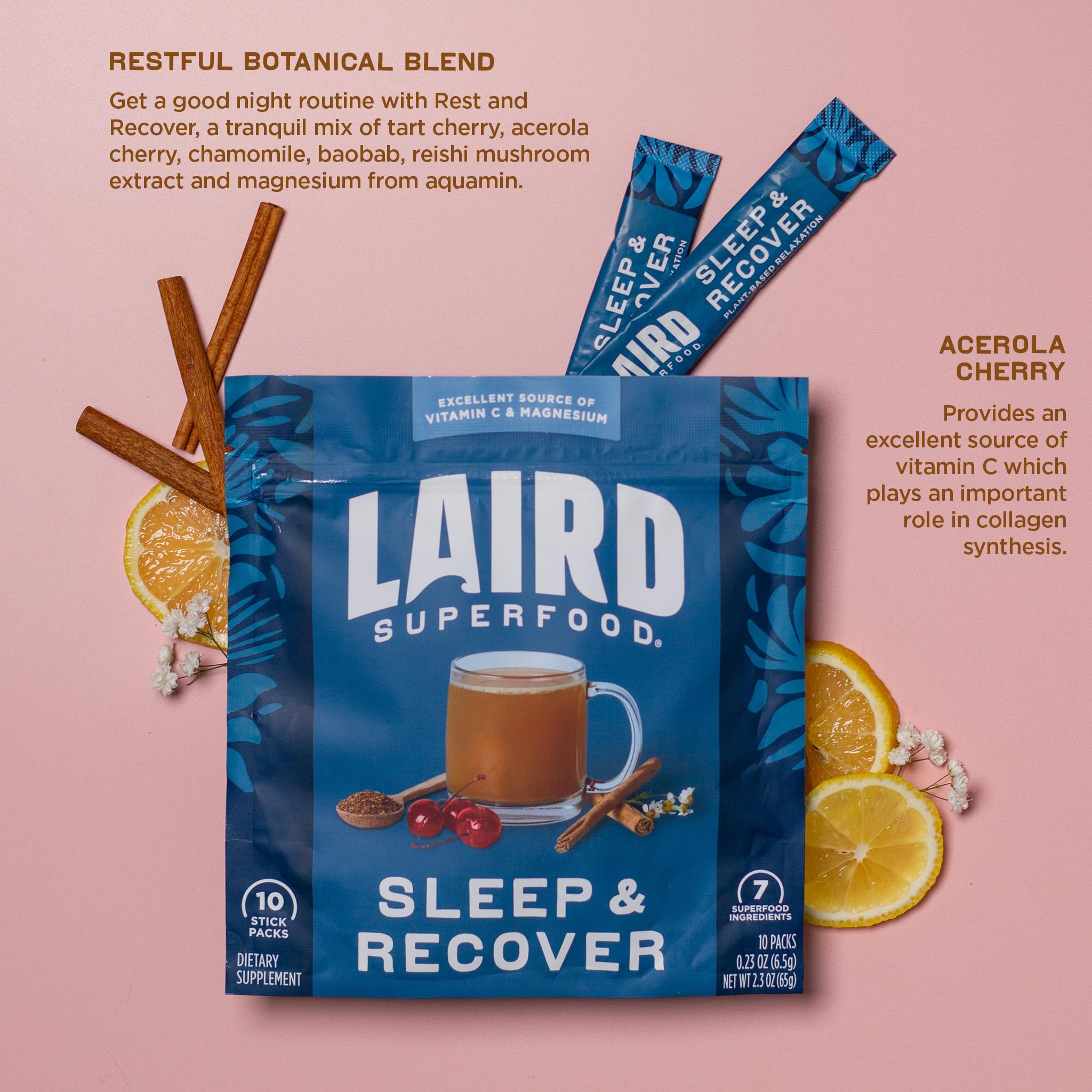 Laird Superfood Sleep & use Supplement ingredients close-up
