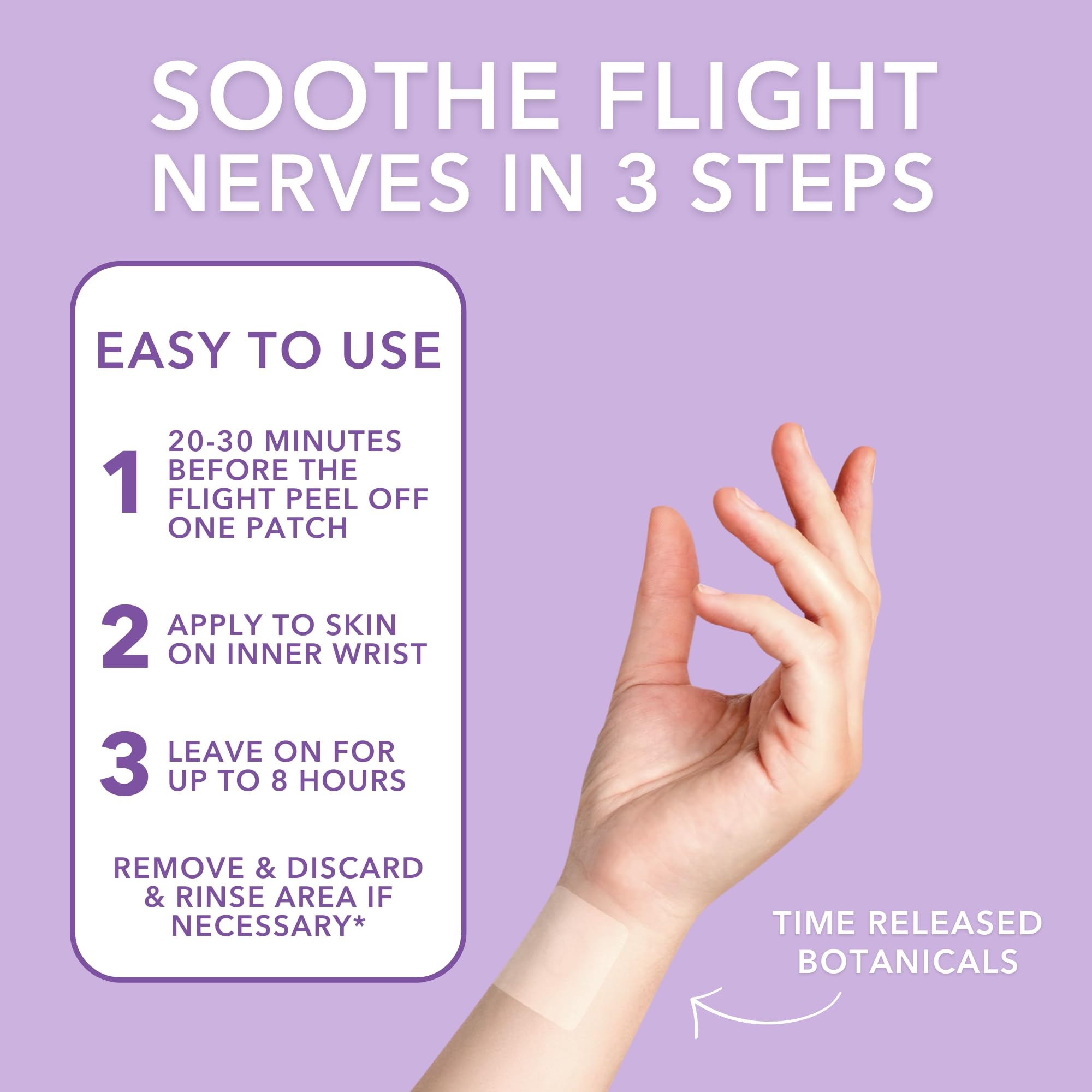 Laki Naturals Fly Calm Patch applied on skin