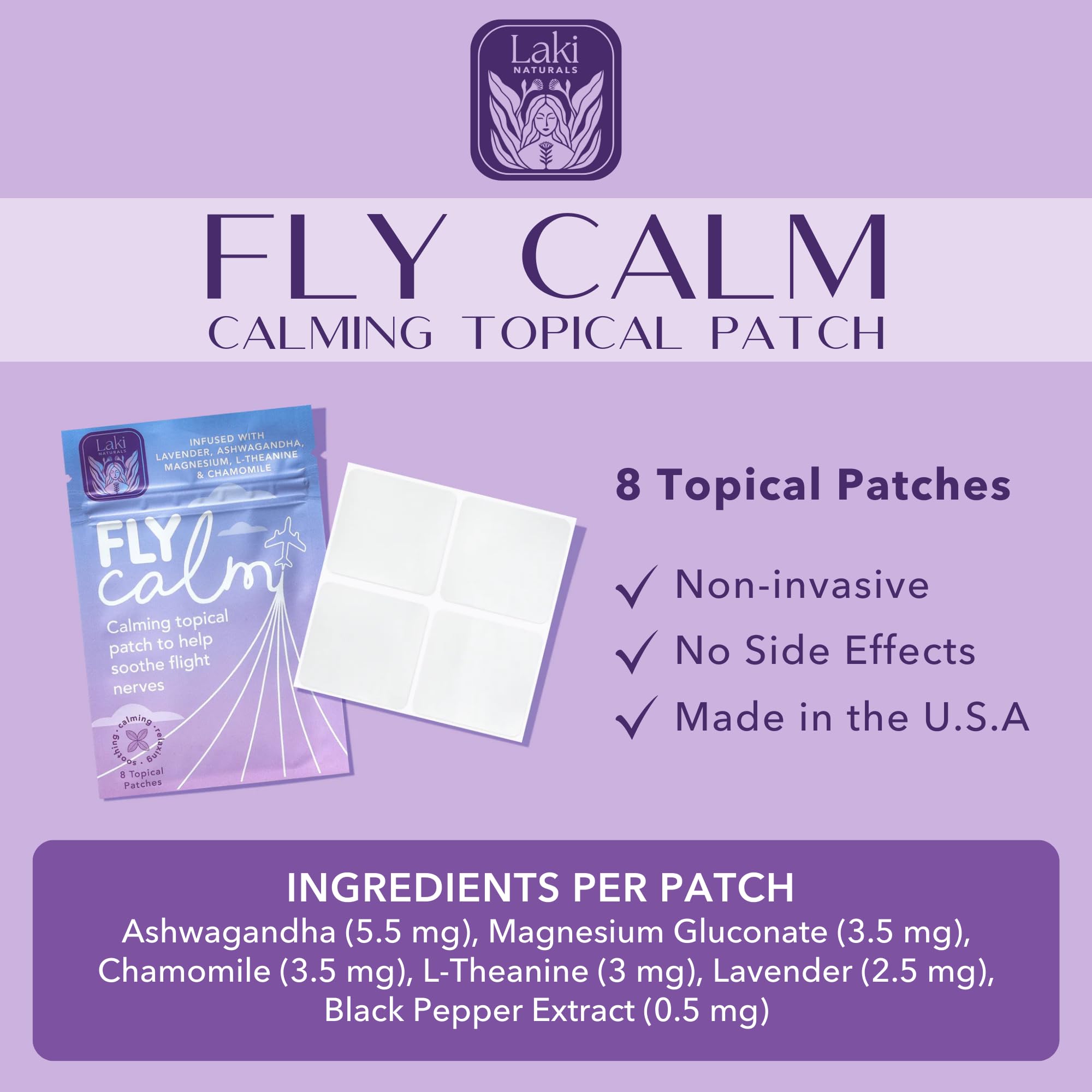 Laki Naturals Fly Calm Patch in travel setting