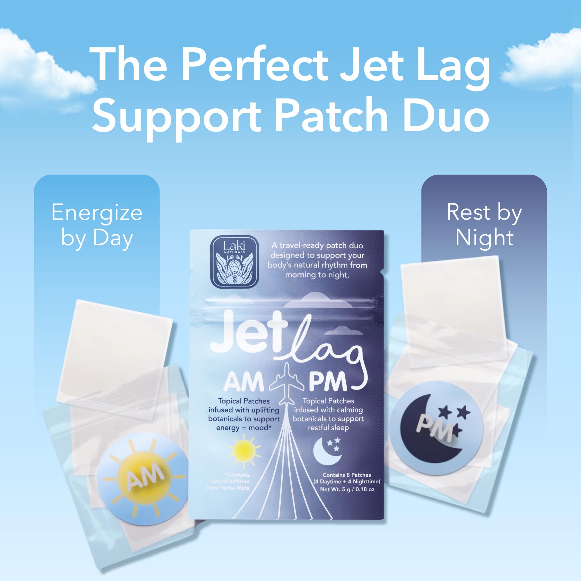 Laki Naturals Jet Lag PM Patch front view
