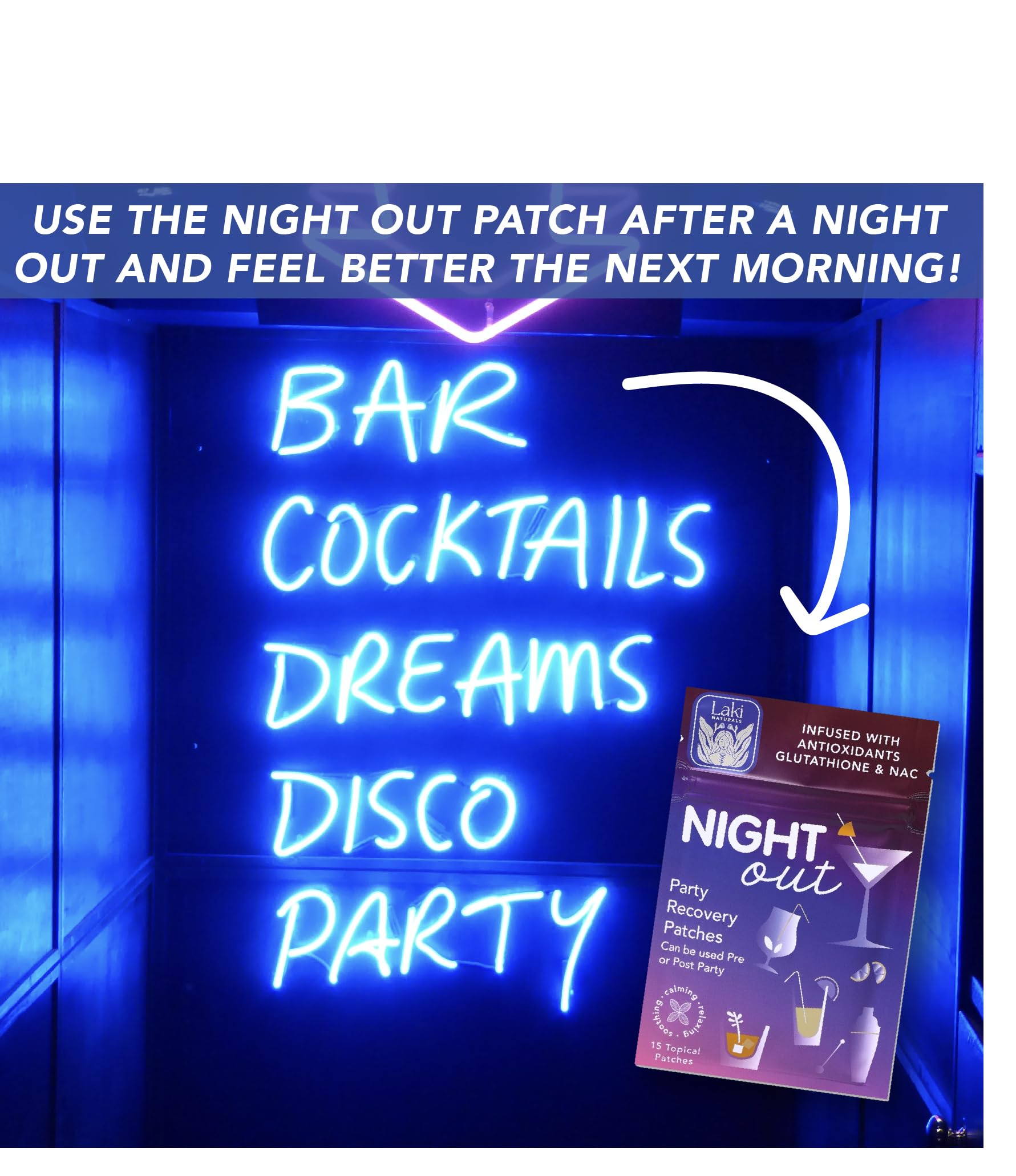Laki Naturals Night-Out Patch lifestyle scene