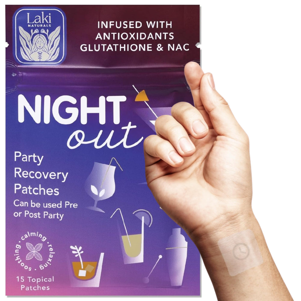 Laki Naturals Night-Out Patch pack of 15 front view