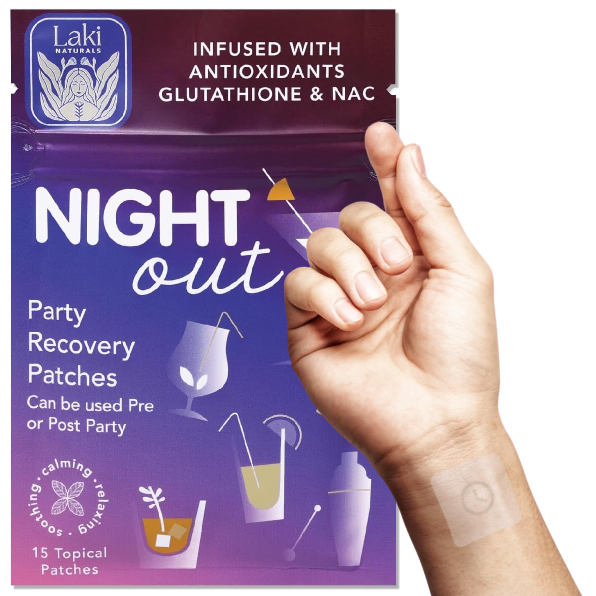 Laki Naturals Night-Out Patch pack of 15 front view