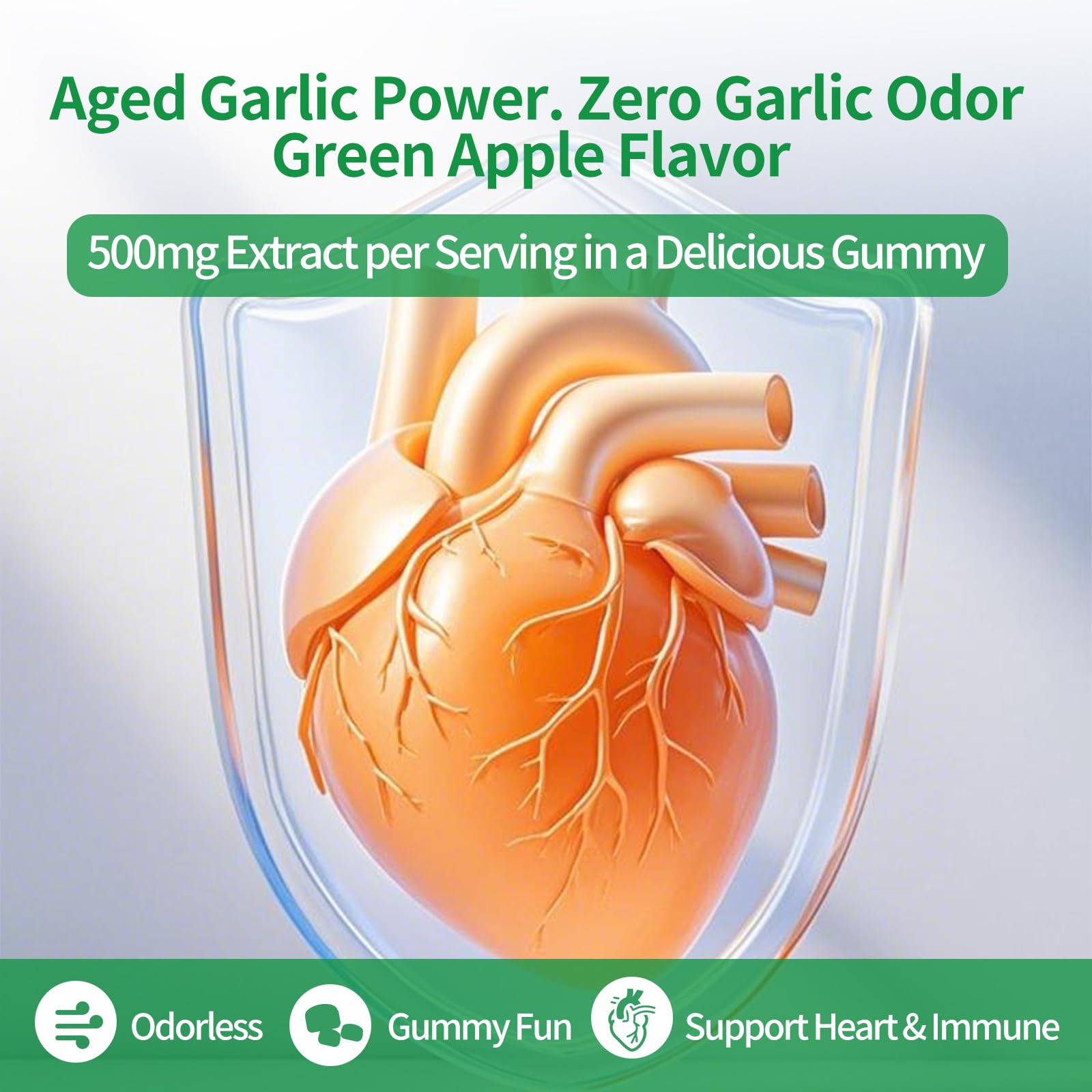 LallaBest Aged Garlic Extract Gummies apple flavour gummies close-up
