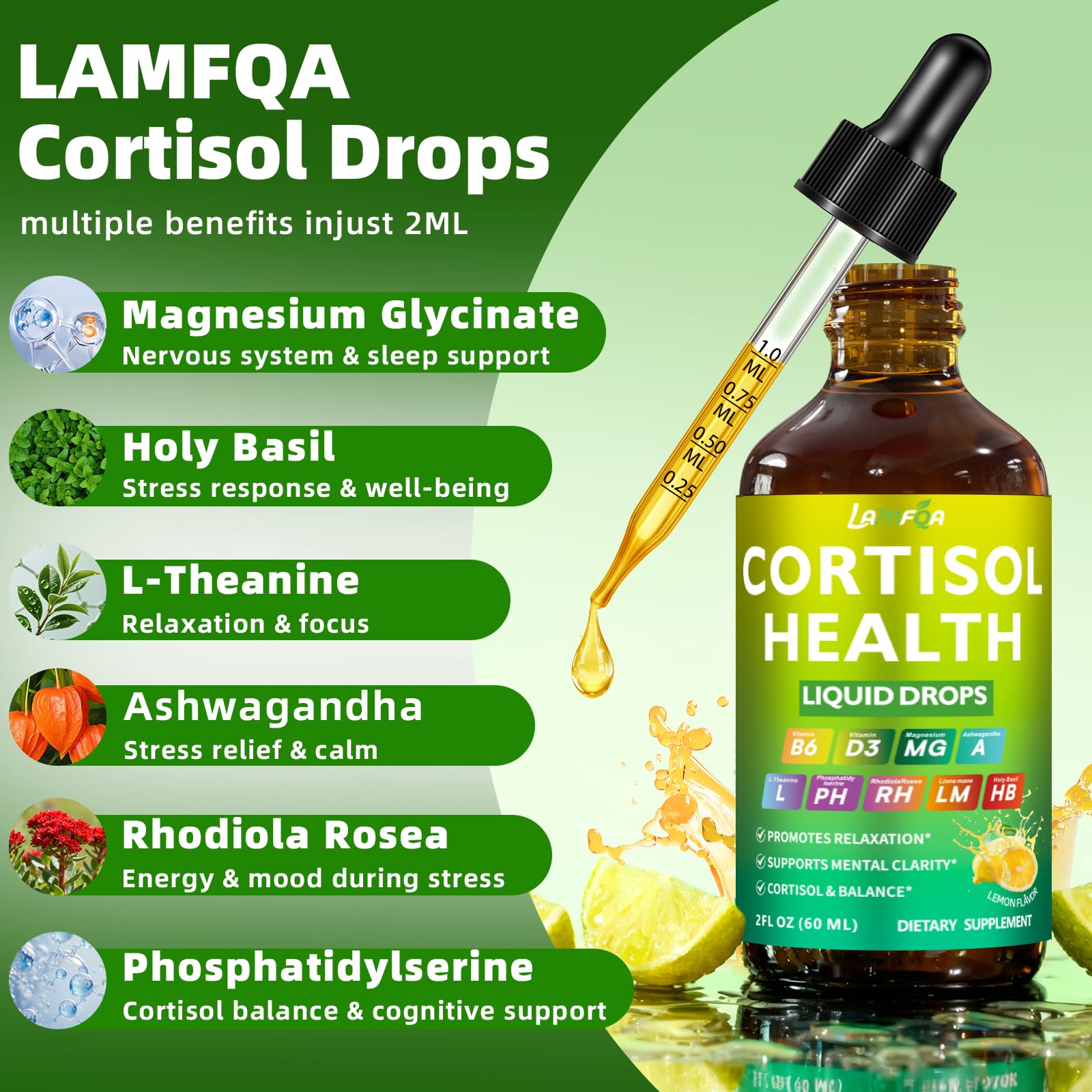LAMFQA Herbal Supplement Liquid Drops 30ml bottle with dropper