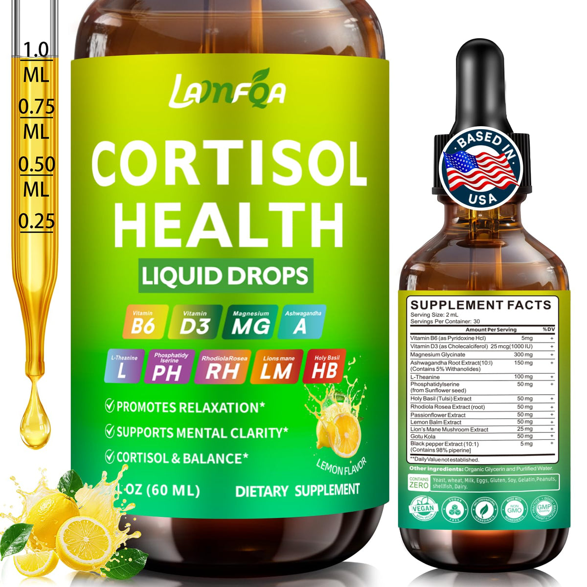 LAMFQA Herbal Supplement Liquid Drops 30ml front view