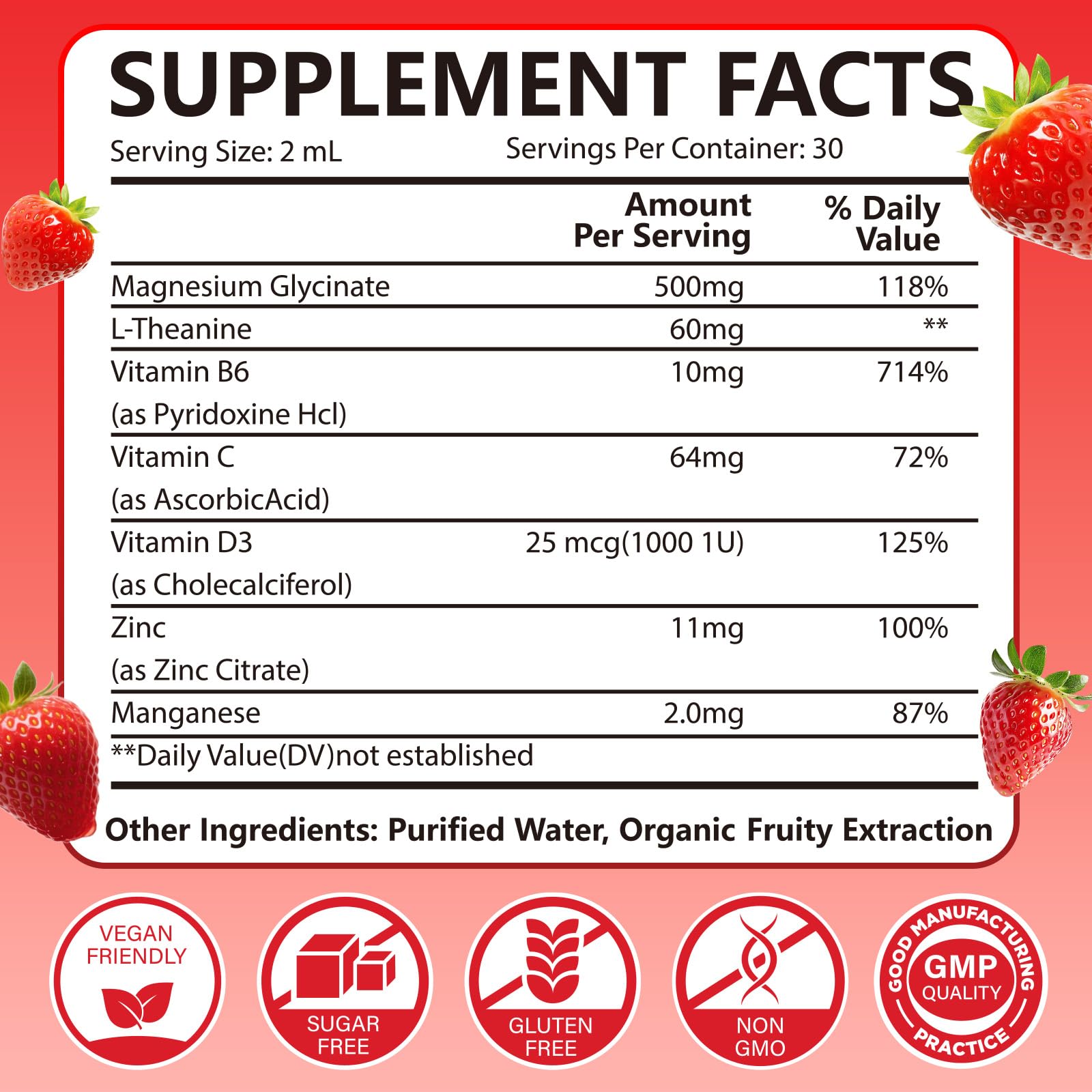 LAMFQA Liquid Magnesium Glycinate 500mg label close-up