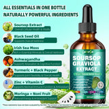 LAMFQA Soursop Graviola Liquid Drops bottle side view