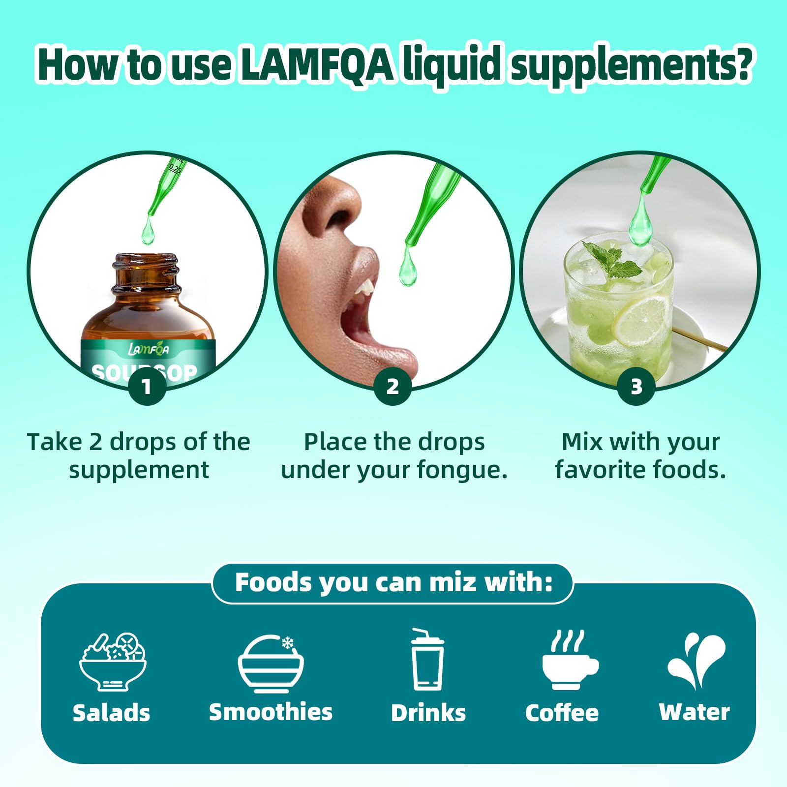 LAMFQA Soursop Graviola Liquid Drops packaging details
