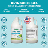 Land Art Aloe Vera Gel 30ml being poured into a glass