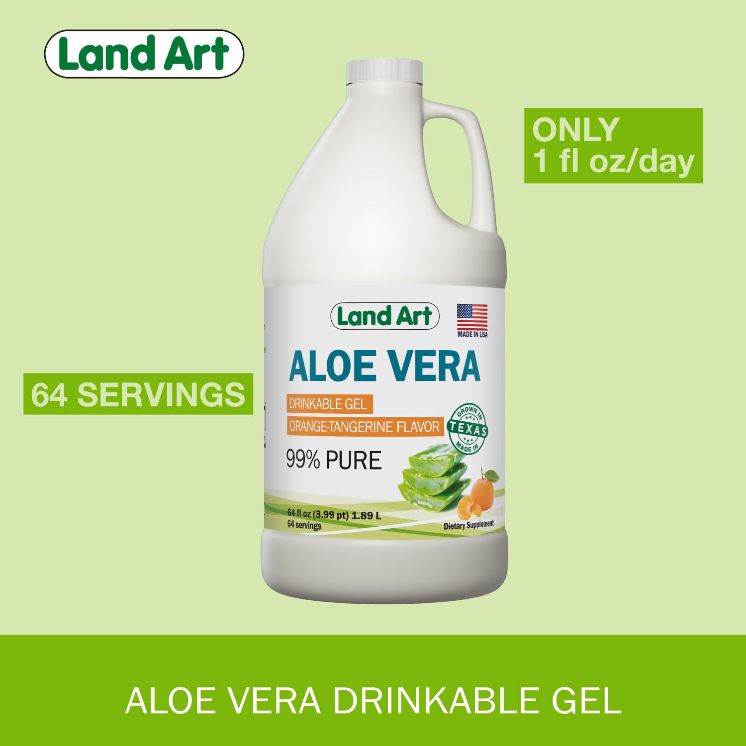 Land Art Aloe Vera Gel pouring into a glass