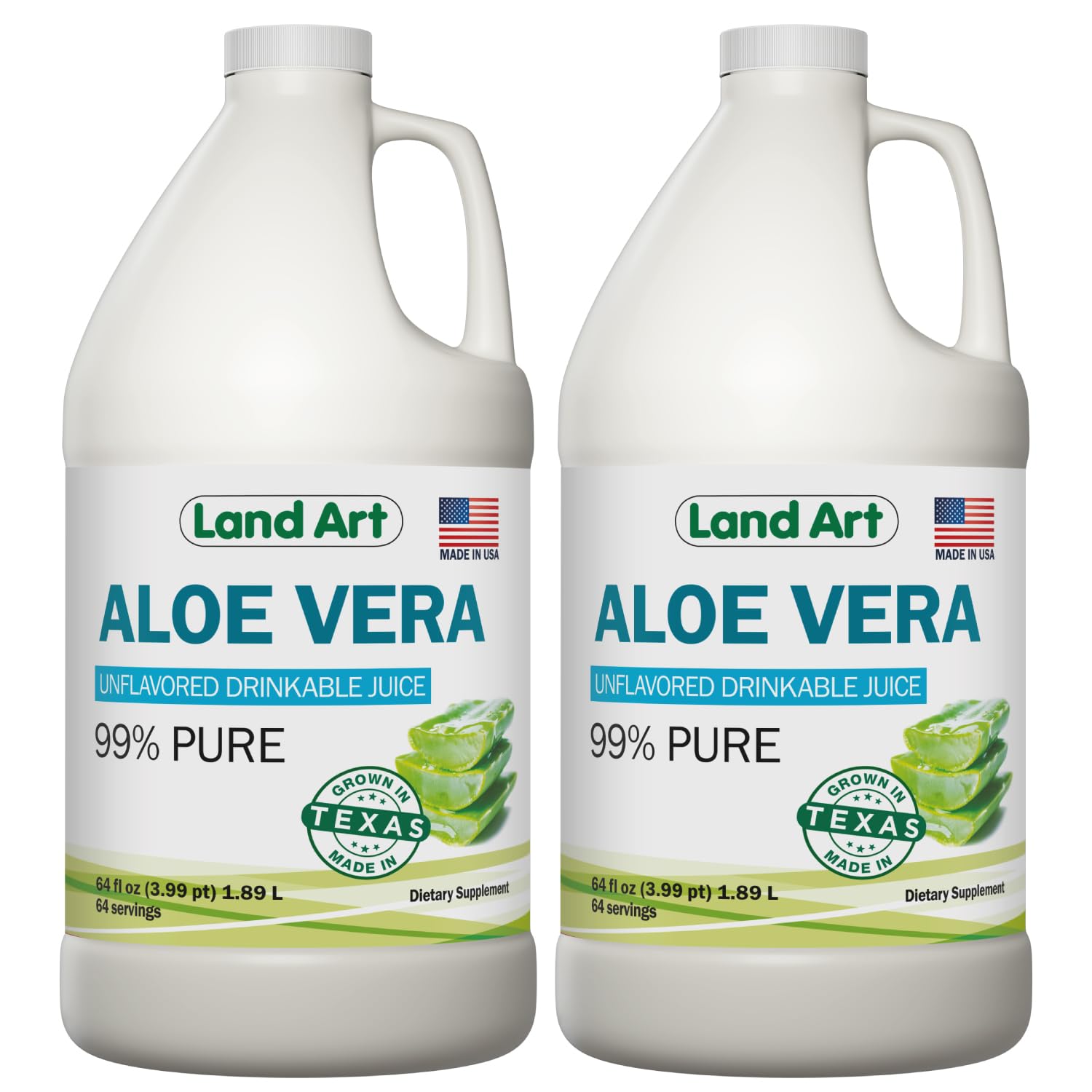 Land Art Aloe Vera Juice 99.7% Pure 1L bottle front view
