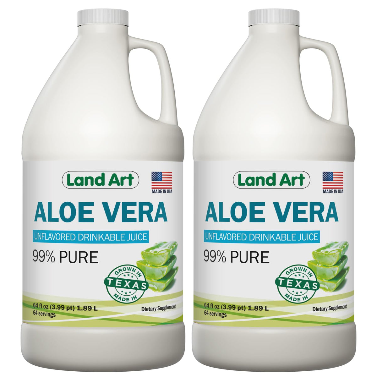 Land Art Aloe Vera Juice 99.7% Pure 1L bottle front view