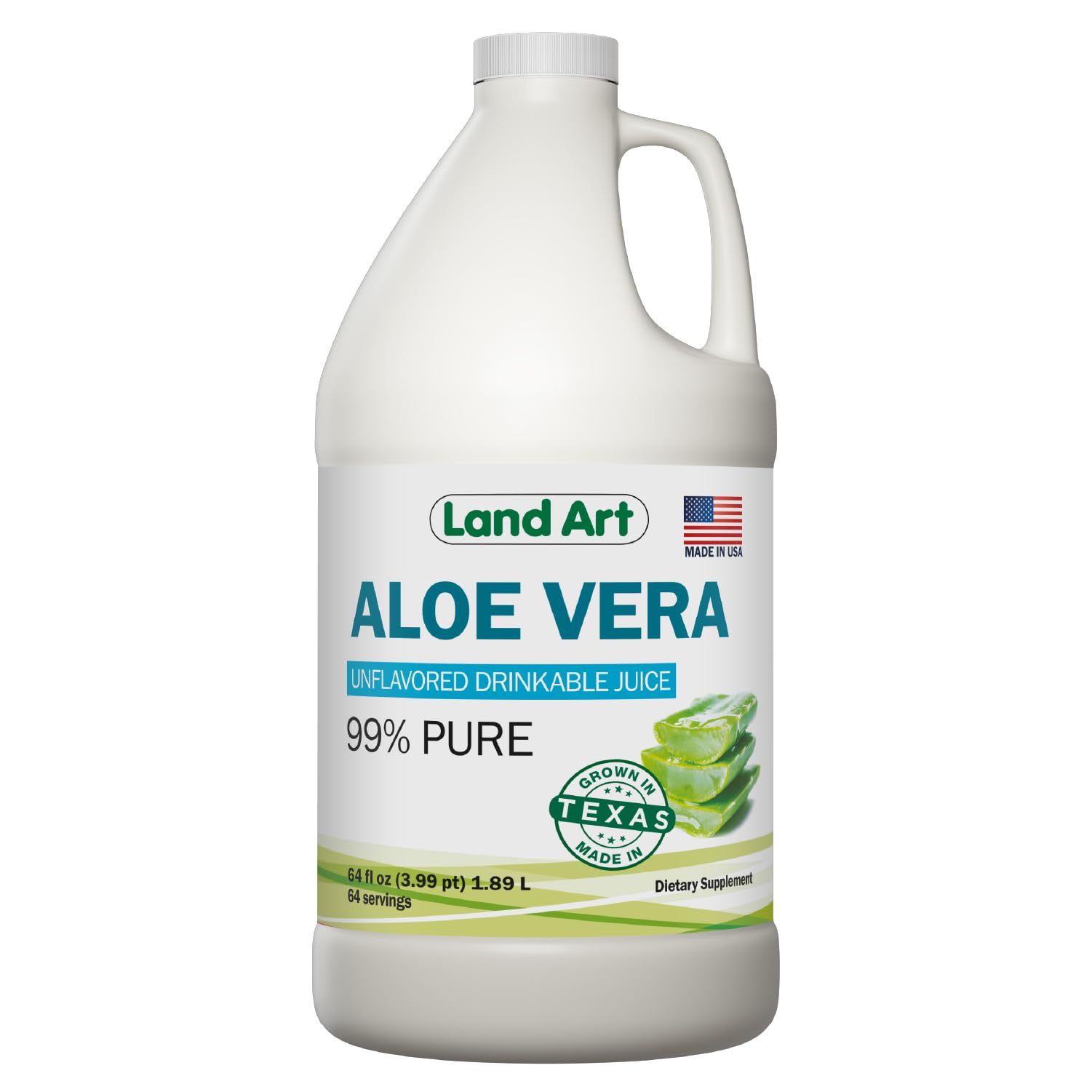 Land Art Aloe Vera Juice 99.7% Pure 1L front view