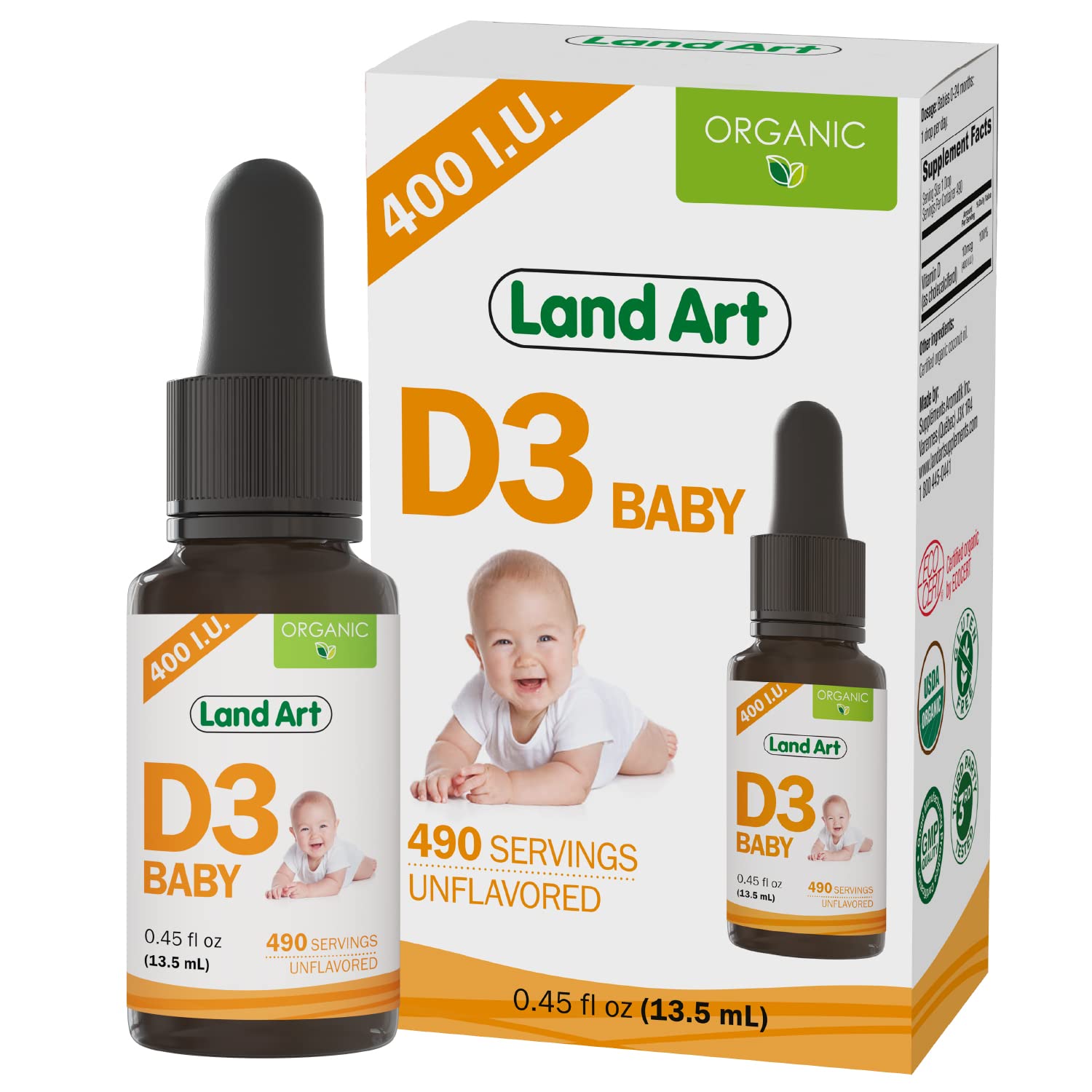 Land Art Vitamin D3 Drops for Babies 50g front view
