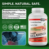 LANDAU Chewable Melatonin 1 mg Tablets close-up