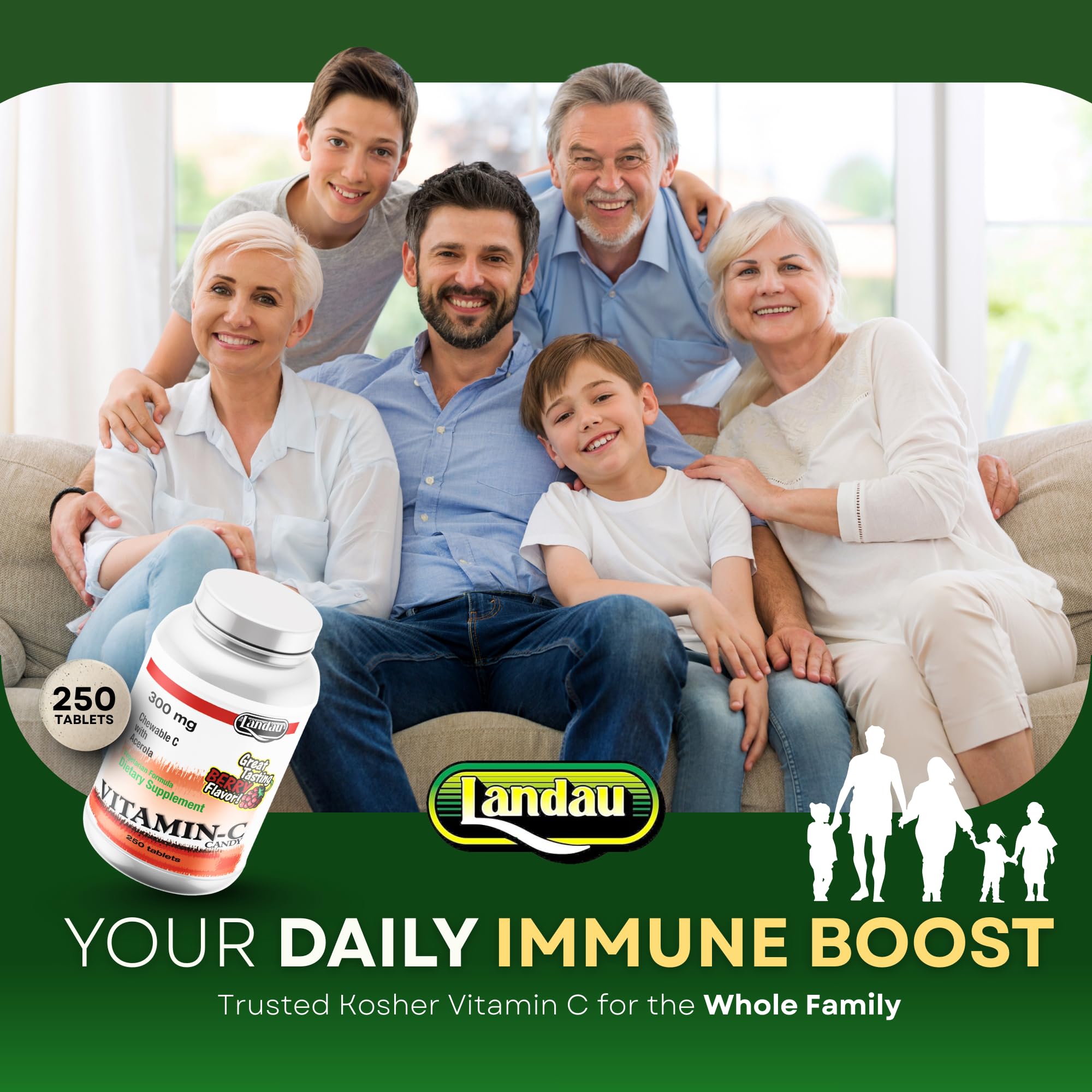 LANDAU Chewable Vitamin C lifestyle scene with family