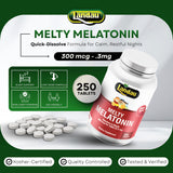 LANDAU Melty Melatonin Fast Dissolve Tablets bottle side view