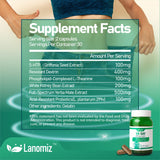 Lanomiz Prebiotic Supplement 95g with a glass of water