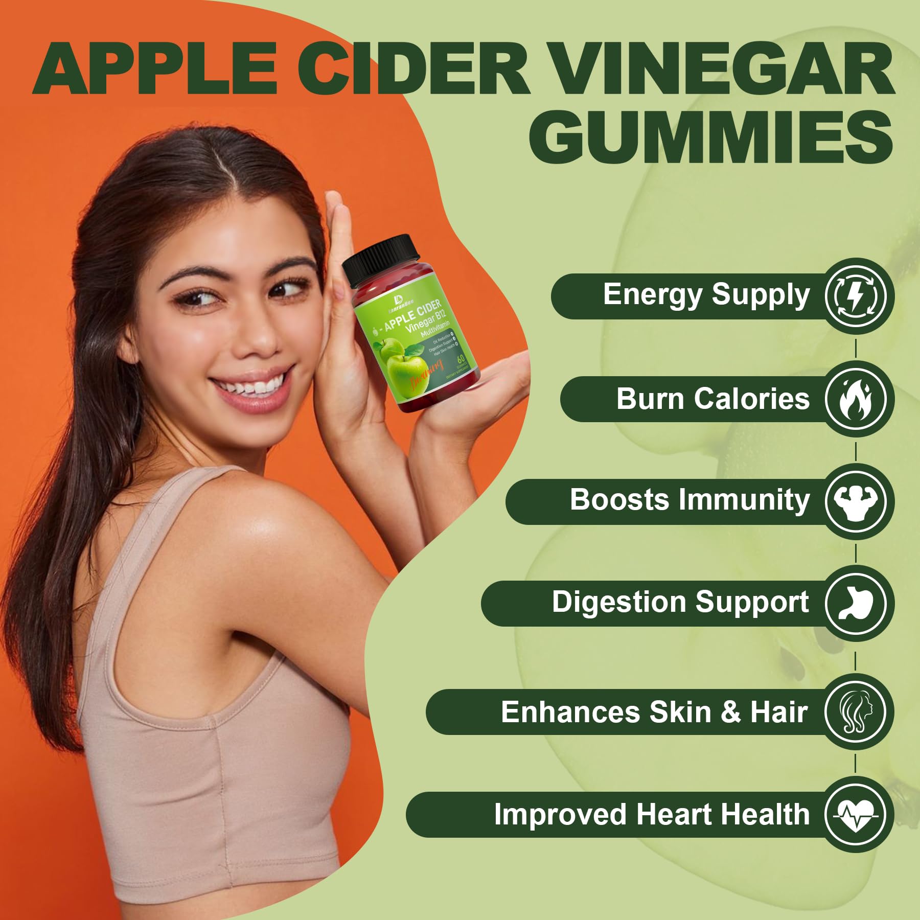 LanranBee Apple Cider Vinegar Gummies on a kitchen counter