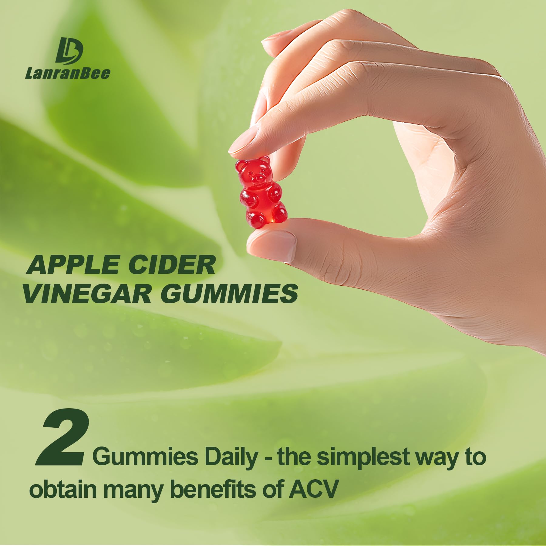 LanranBee Apple Cider Vinegar Gummies with fresh apples