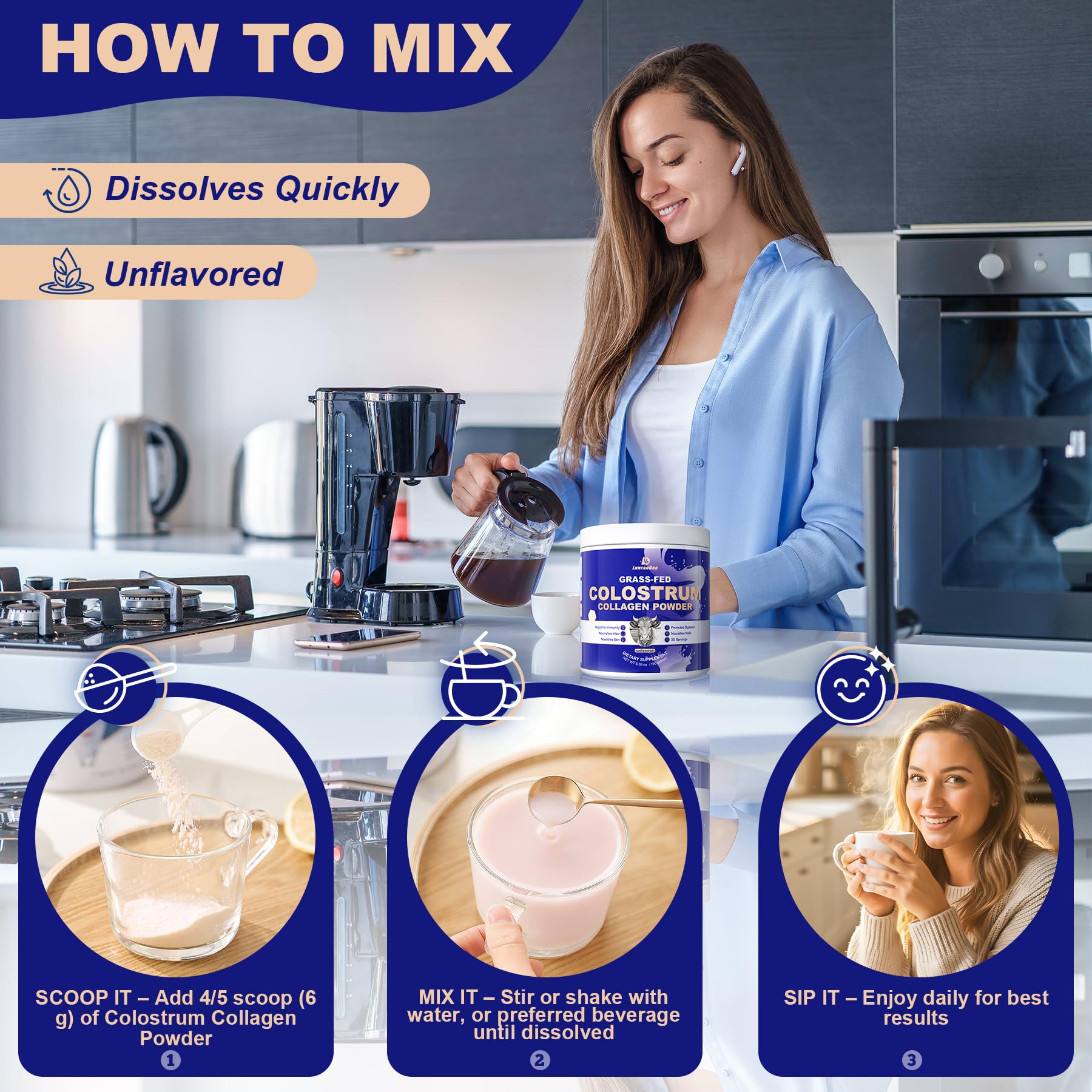 LanranBee Colostrum and Collagen Powder lifestyle scene