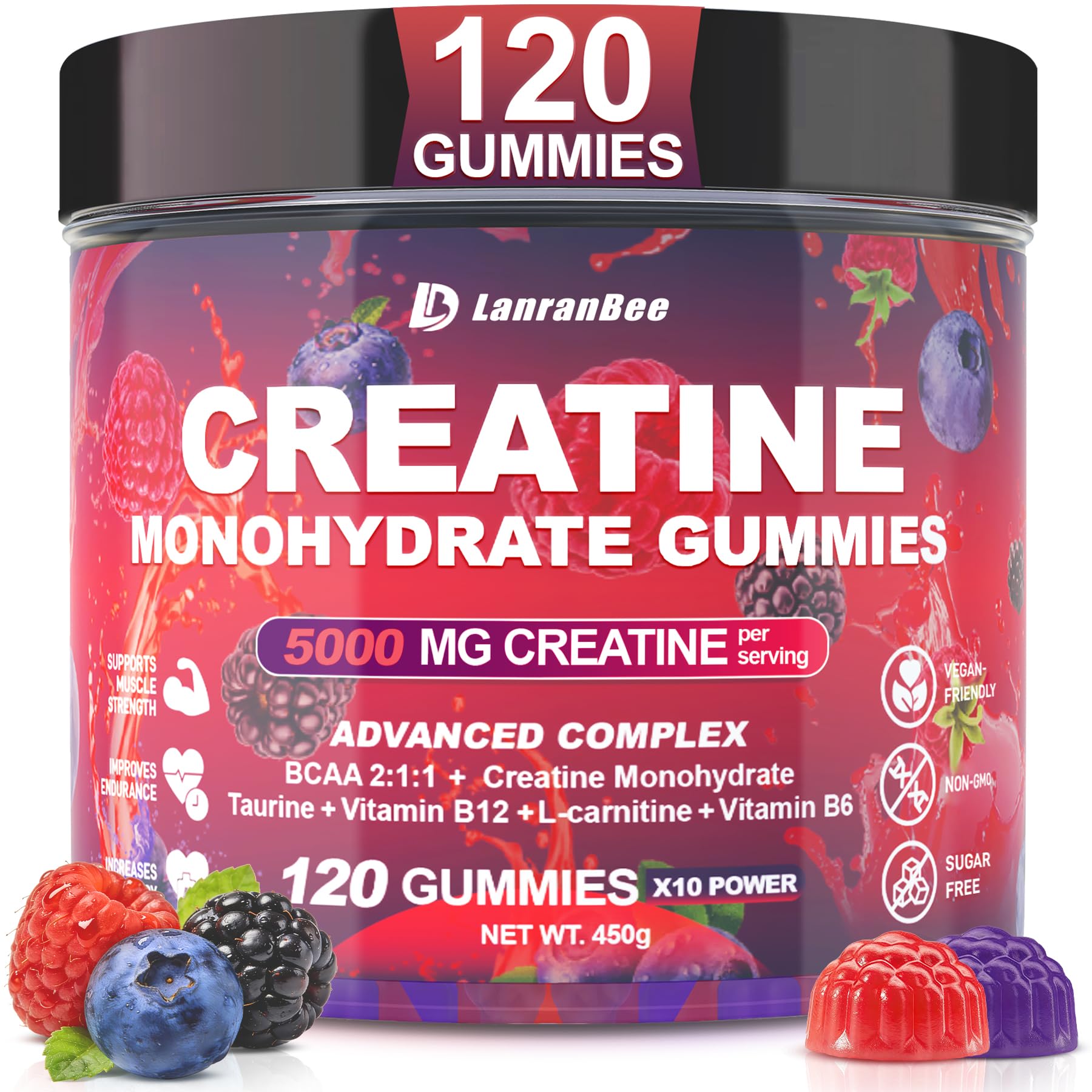 LanranBee Creatine Gummies front view packaging