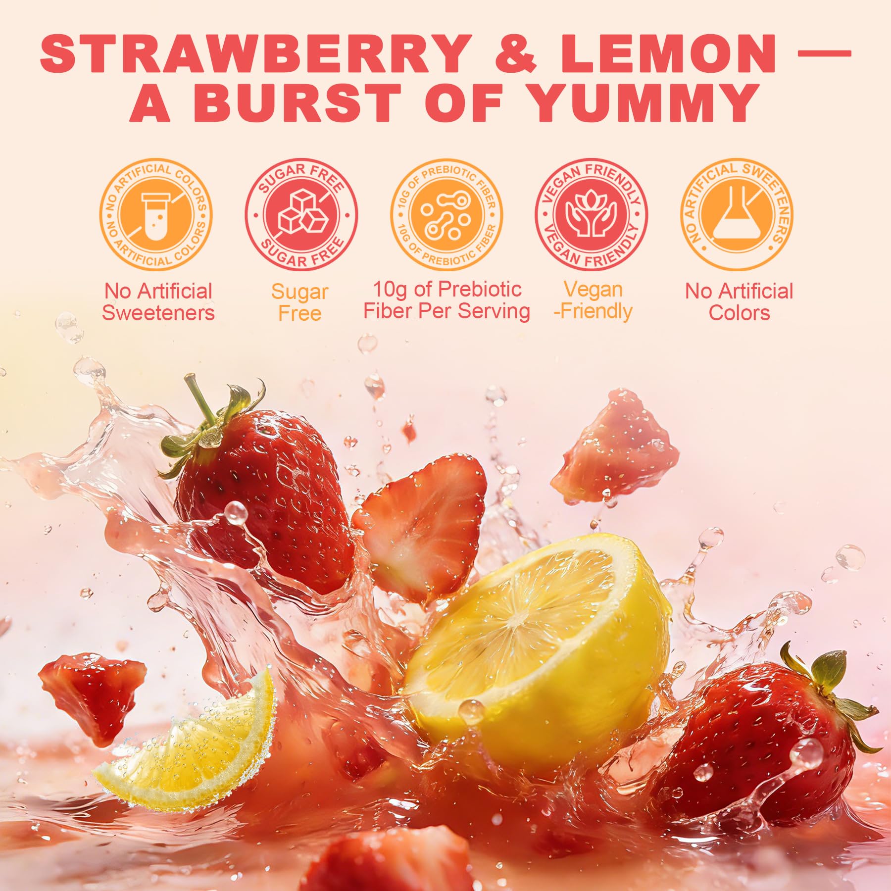 LanranBee Daily Fibre Support Gummies with a measuring spoon