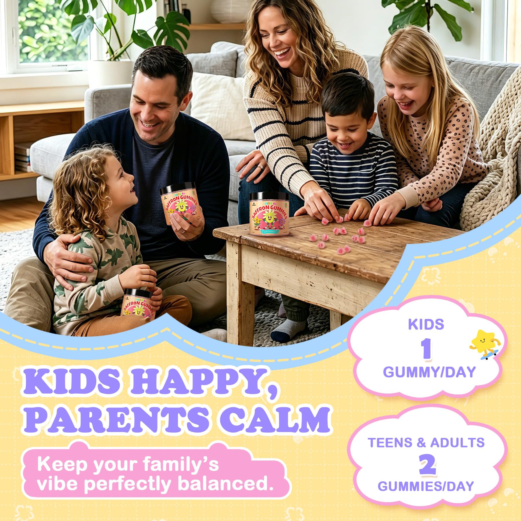LanranBee Saffron Gummies with a family enjoying their time together