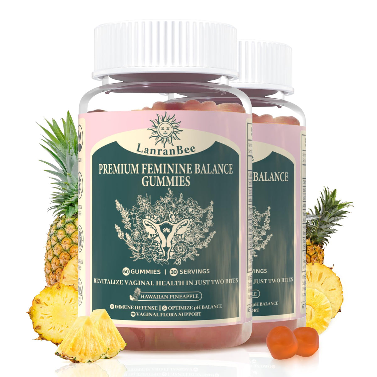 LanranBee Women Probiotic Gummies front view with packaging