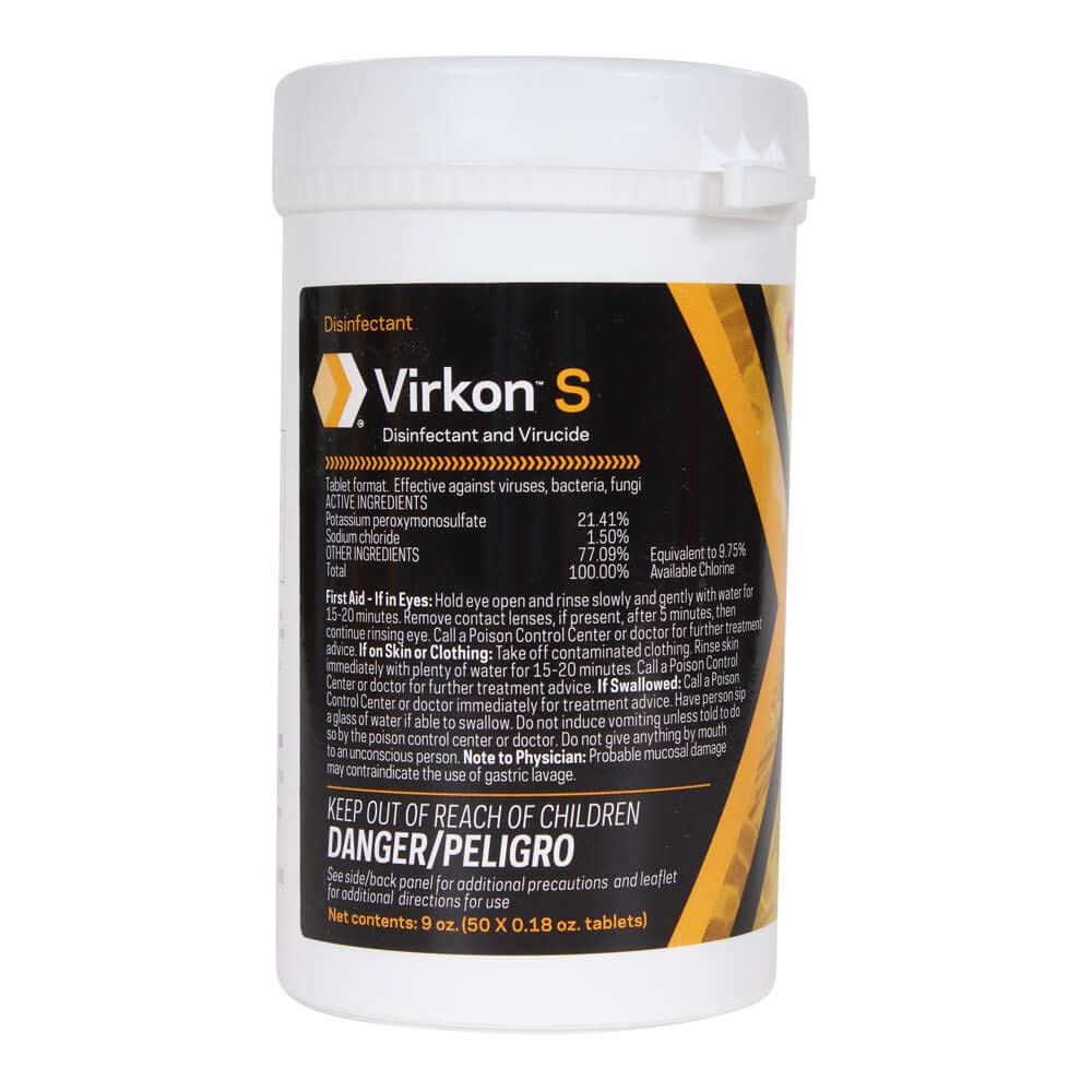 Lanxess Virkon-S 50-Tablet Disinfectant for Pets packaging front view