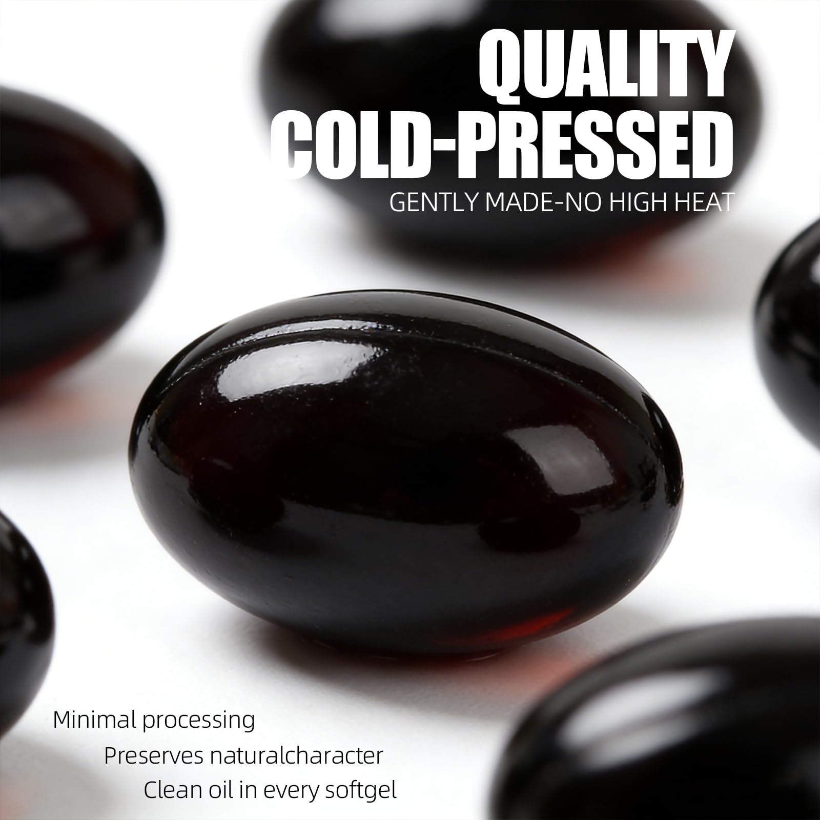LANZF Black Seed Oil Softgels with a measuring spoon