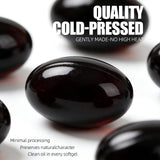 LANZF Black Seed Oil Softgels with a measuring spoon