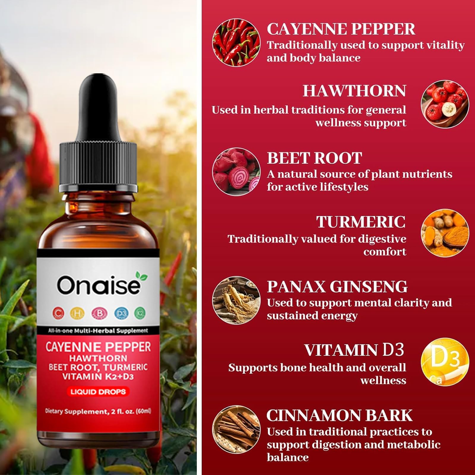 LANZF Cayenne Pepper Drops bottle side view