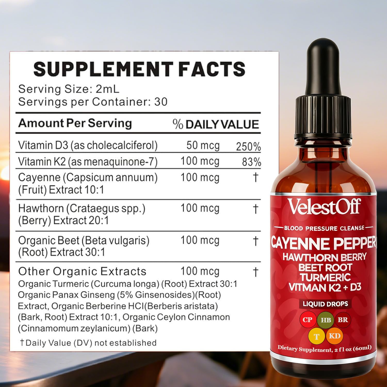 LANZF Cayenne Pepper Drops bottle with dropper