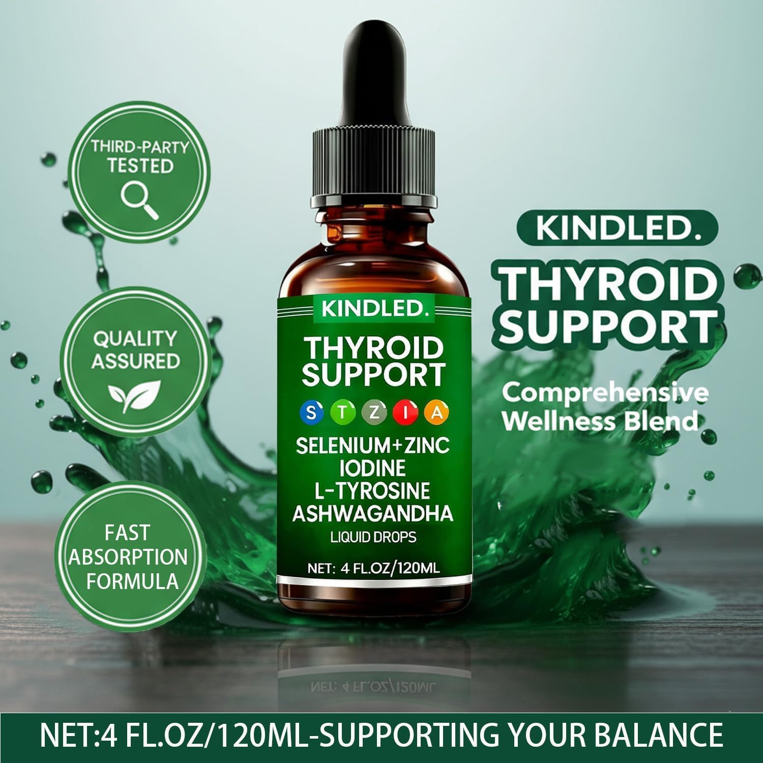 LANZF Thyroid Support Liquid Drops bottle top view