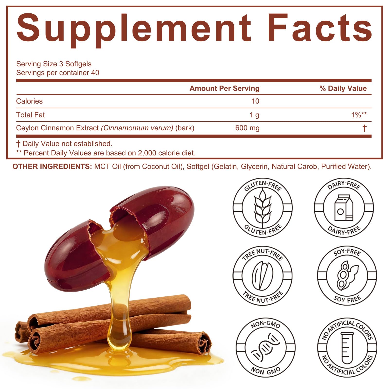 laraspi Cinnamon Supplement top view of the bottle