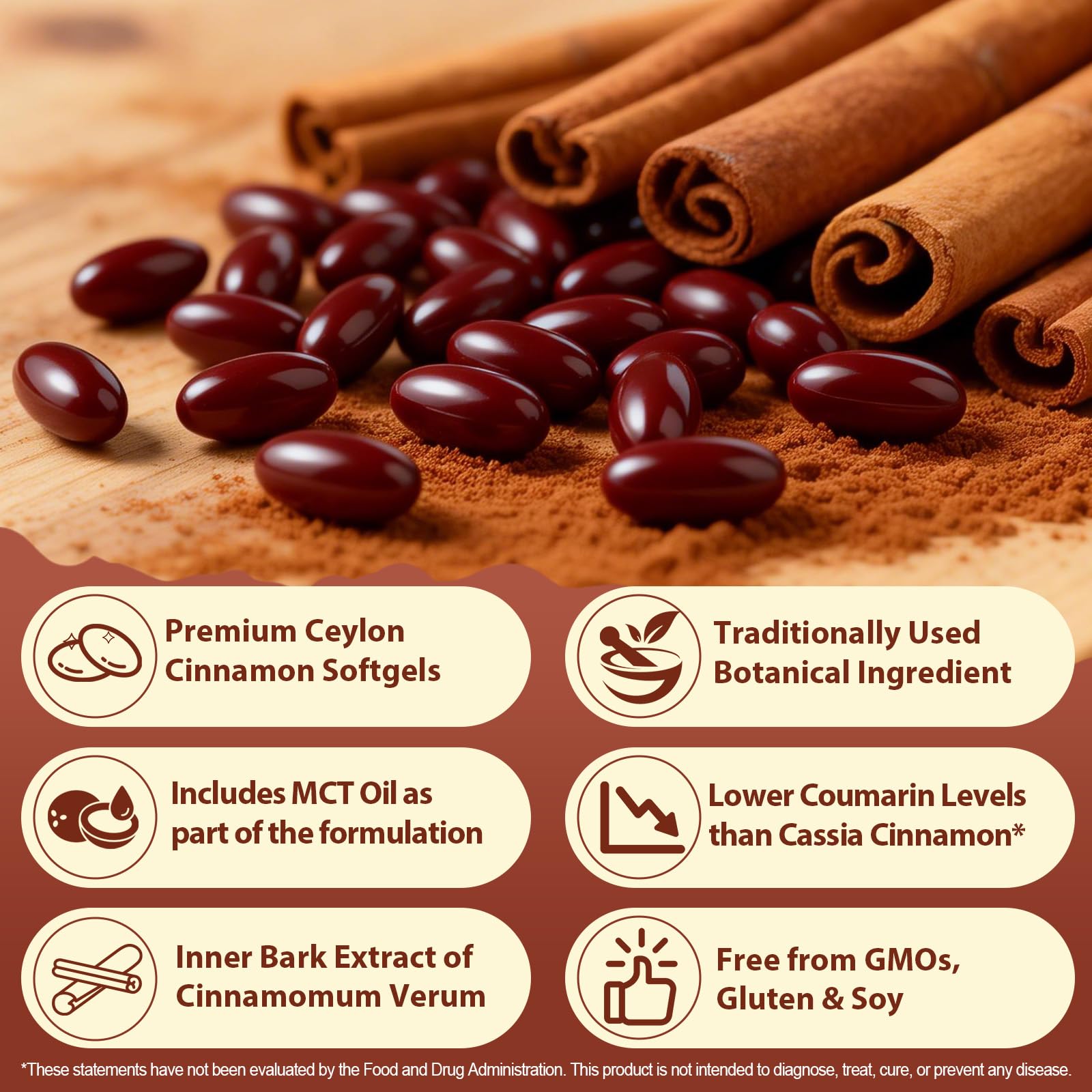 laraspi Cinnamon Supplement with a measuring spoon