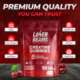 Laser Beams Creatine Gummies 410g back view with ingredients list