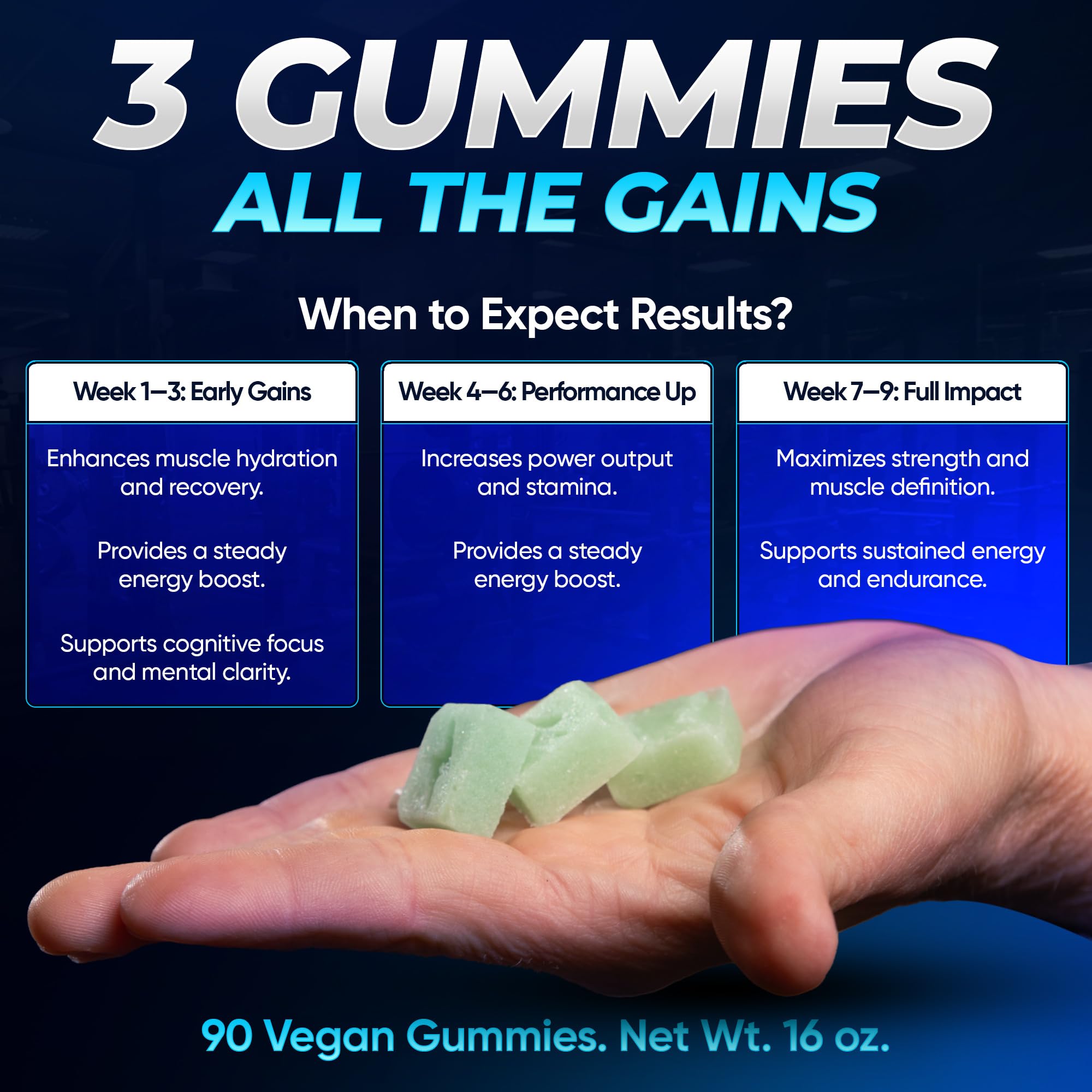 Laser Beams Creatine Gummies packaging with nutritional information