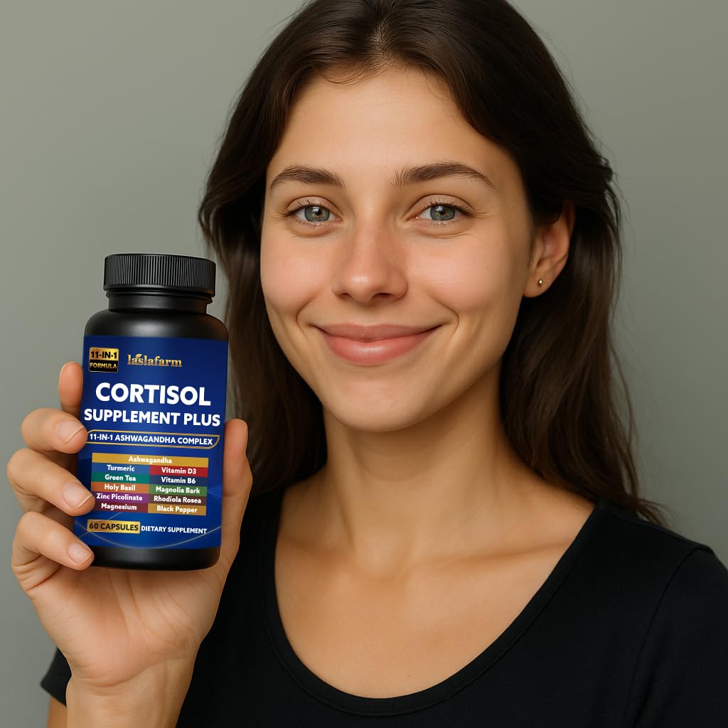 laslafarm Cortisol Complex Plus 11-in-1 Adaptogen Supplement bottle back view