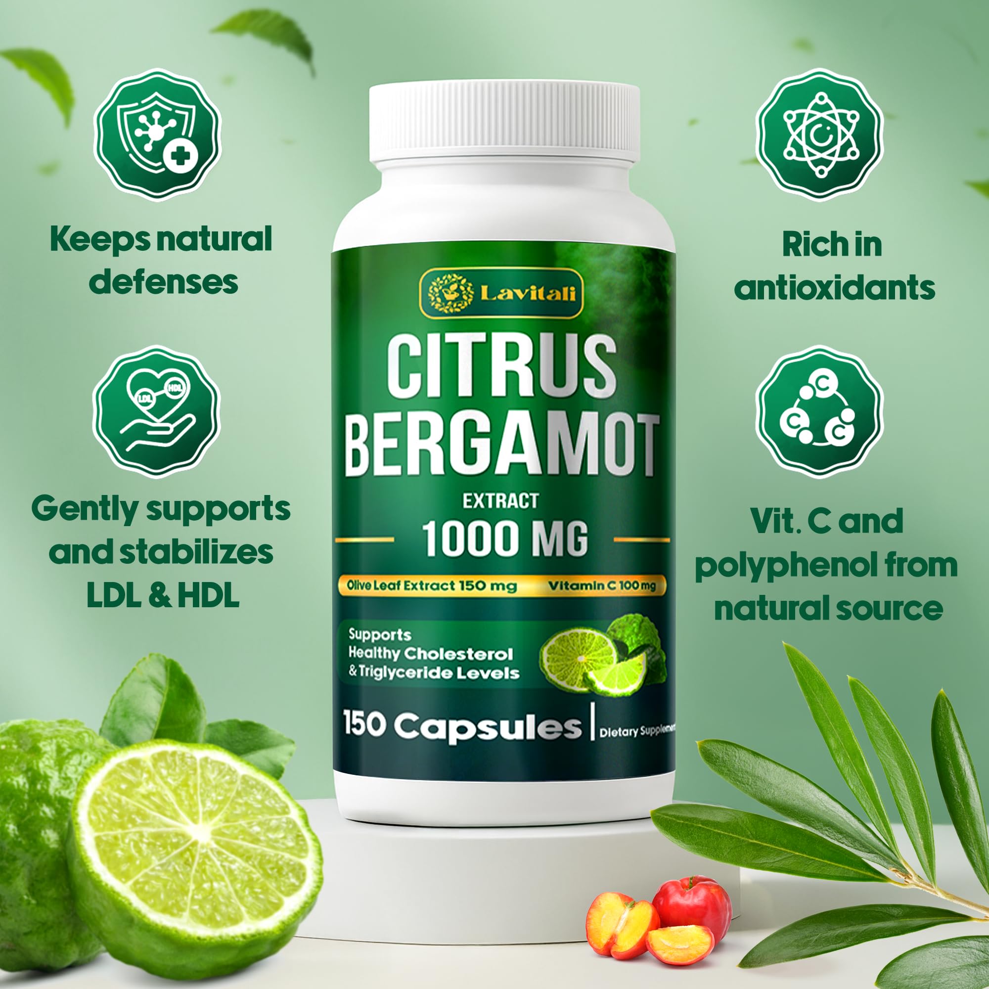 LaVitali Citrus Bergamot Capsules bottle with 150 capsules
